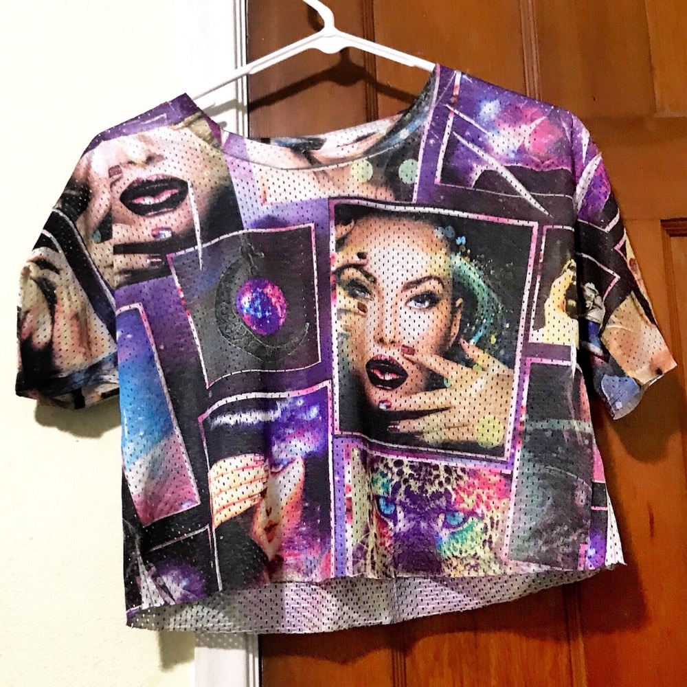 Multicolor Galaxy Crop Top
